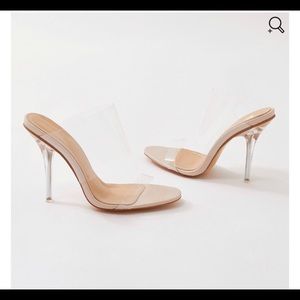 Clear nude heels